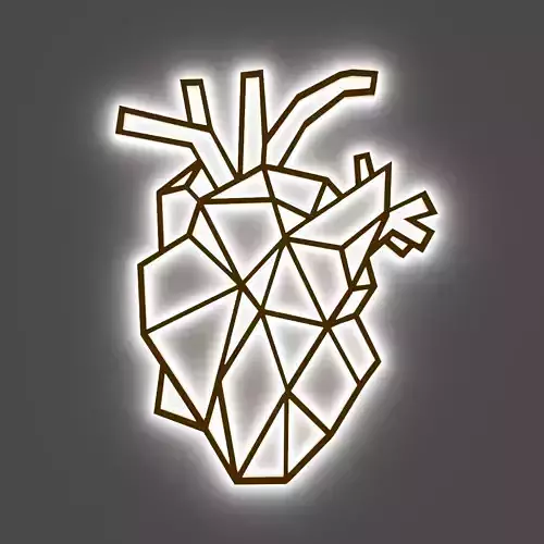 Drawing heart 3d logo