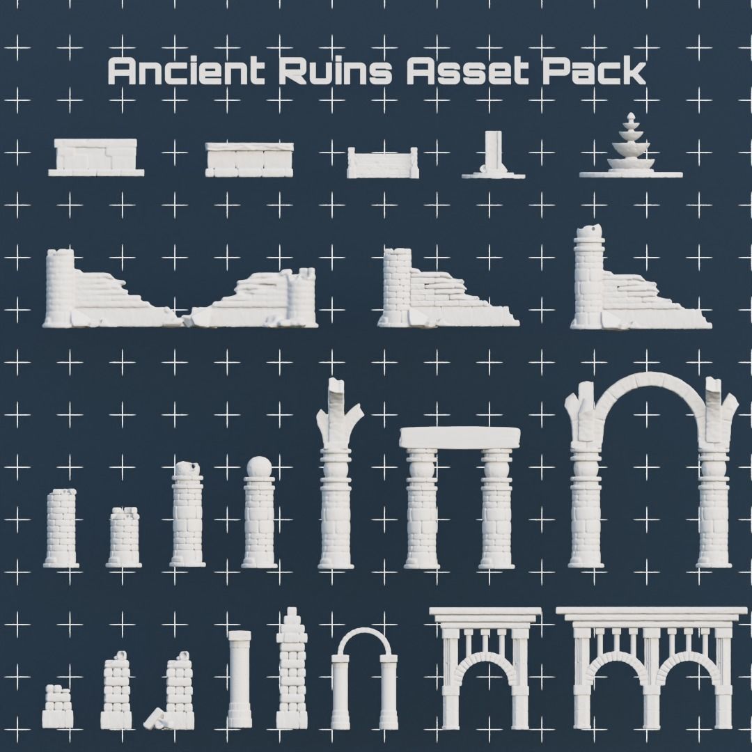 Ancient Ruins Asset Pack 3D model_3