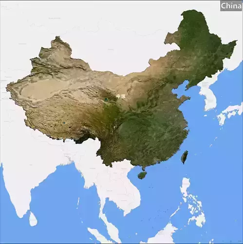 China Terrain Topography Elevation DEM Geography Landscape  3D model