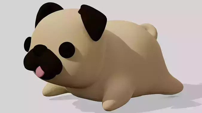 Cute pug  cartoon character 
