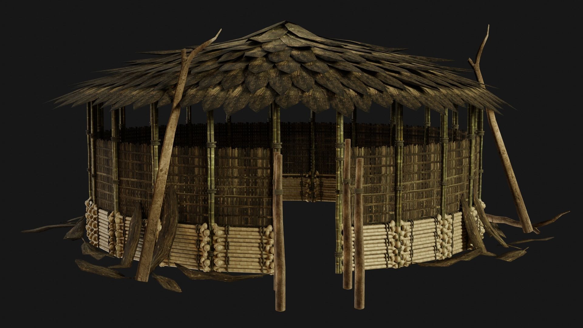JUNGLE SWAMP SHAMAN HUT HOUSE TENT SHELTER AAA COLLECTION Low-poly 3D model_26