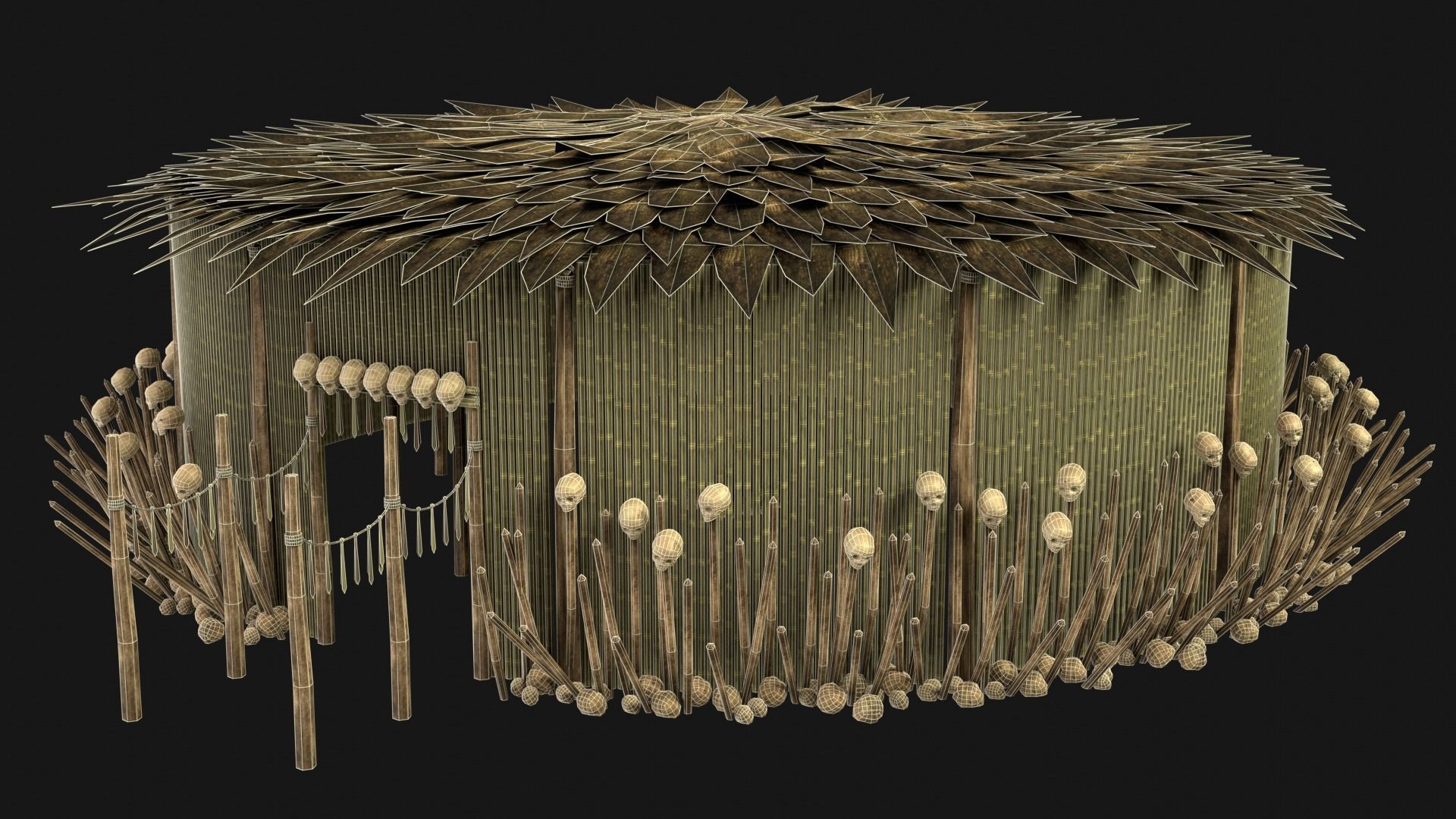 JUNGLE SWAMP SHAMAN HUT HOUSE TENT SHELTER AAA COLLECTION Low-poly 3D model_32