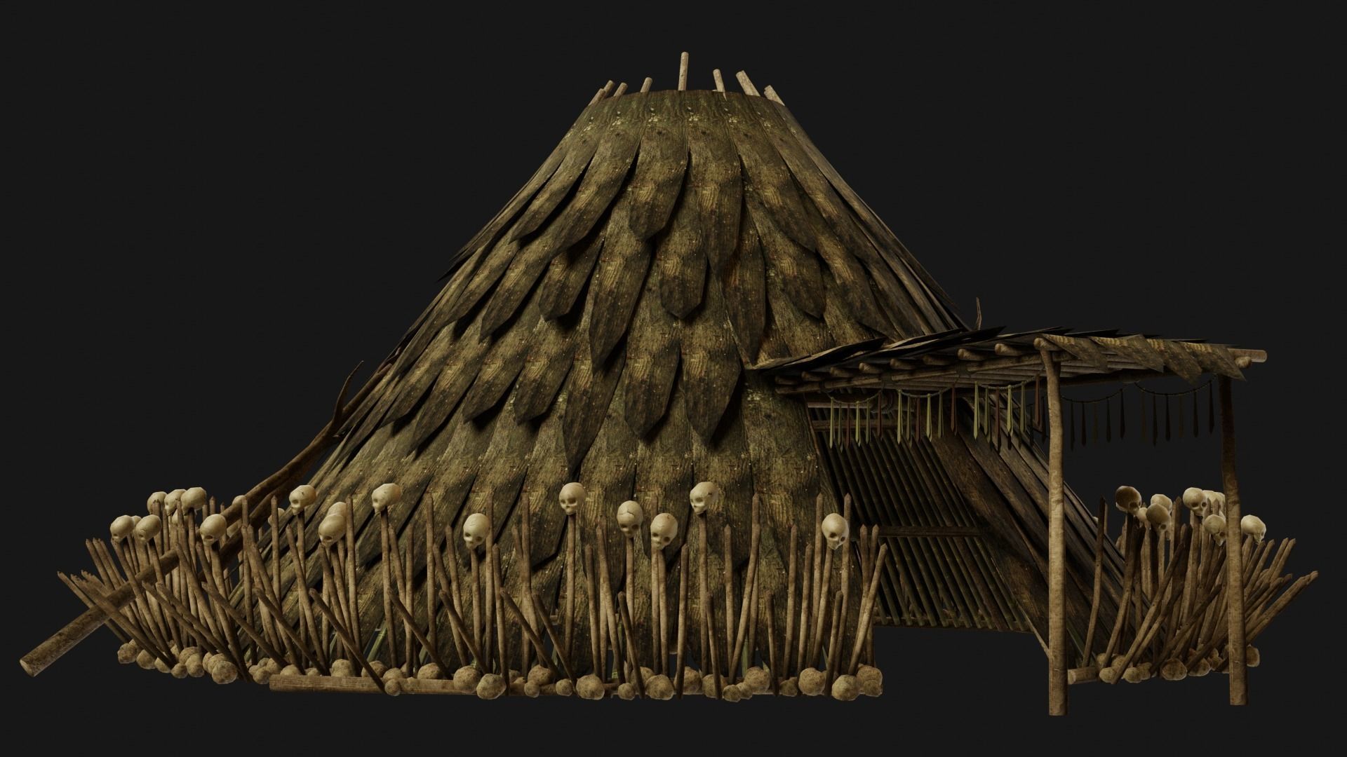 JUNGLE SWAMP SHAMAN HUT HOUSE TENT SHELTER AAA COLLECTION Low-poly 3D model_23