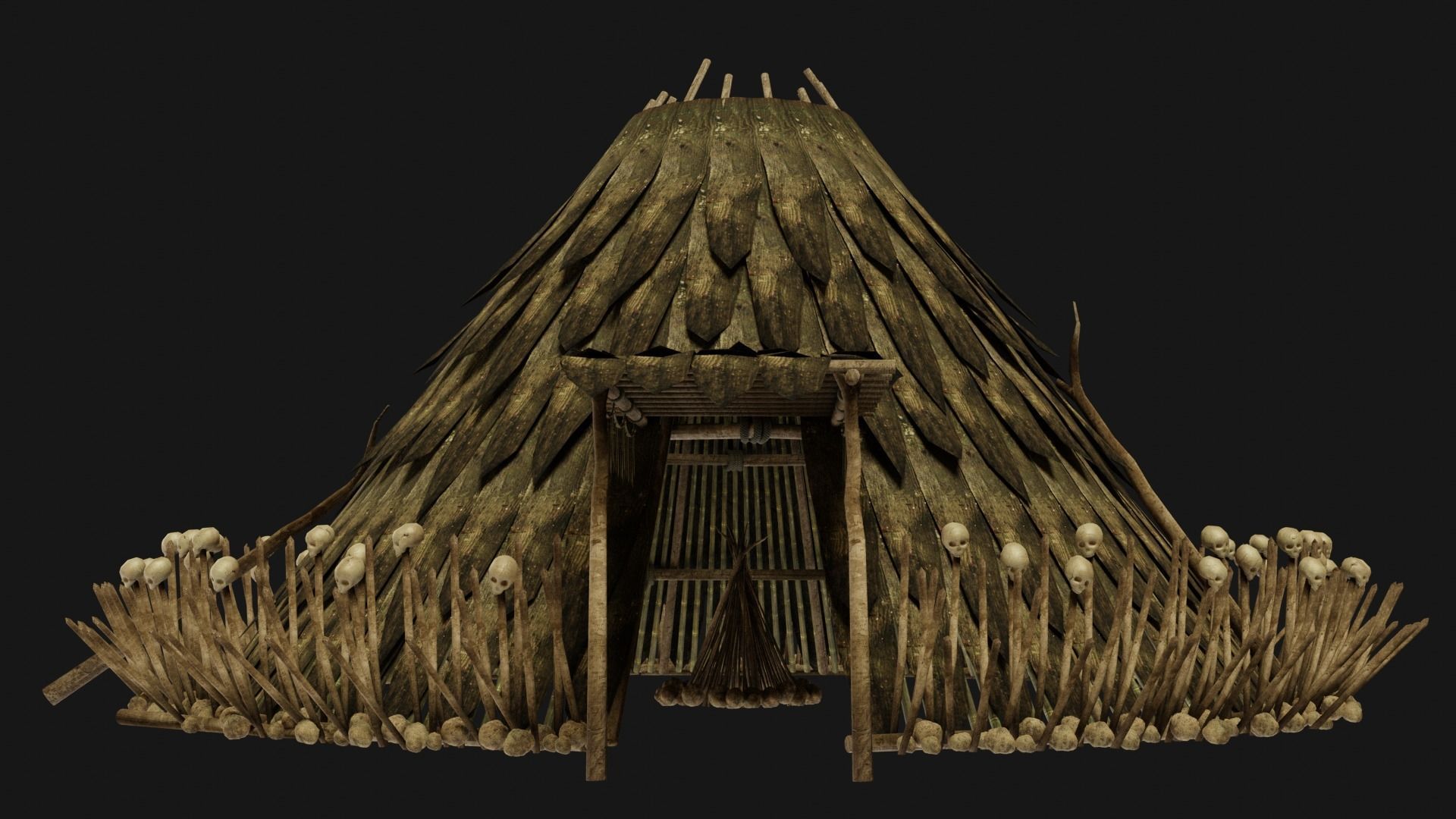 JUNGLE SWAMP SHAMAN HUT HOUSE TENT SHELTER AAA COLLECTION Low-poly 3D model_22