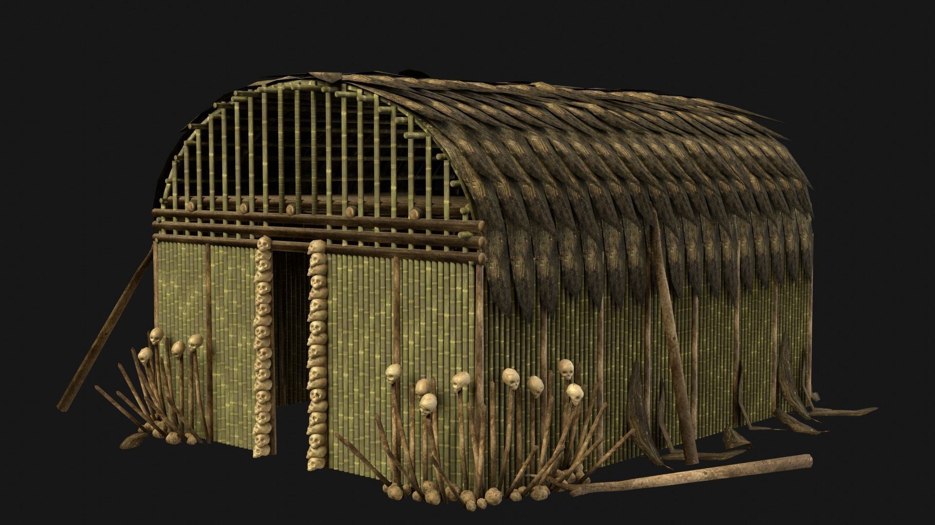 JUNGLE SWAMP SHAMAN HUT HOUSE TENT SHELTER AAA COLLECTION Low-poly 3D model_17