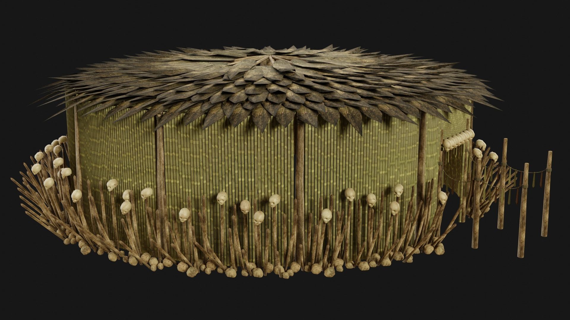 JUNGLE SWAMP SHAMAN HUT HOUSE TENT SHELTER AAA COLLECTION Low-poly 3D model_31