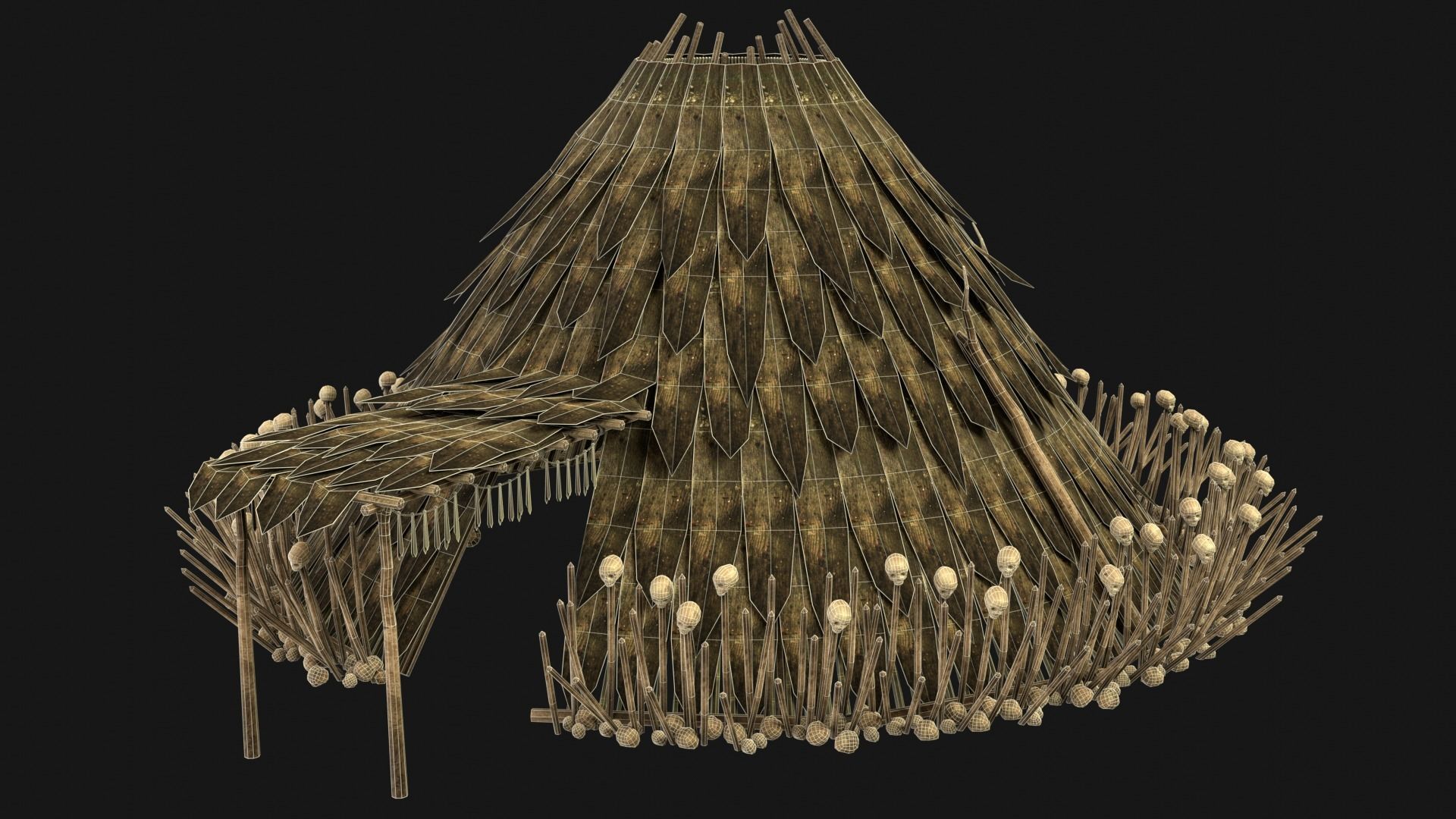 JUNGLE SWAMP SHAMAN HUT HOUSE TENT SHELTER AAA COLLECTION Low-poly 3D model_24