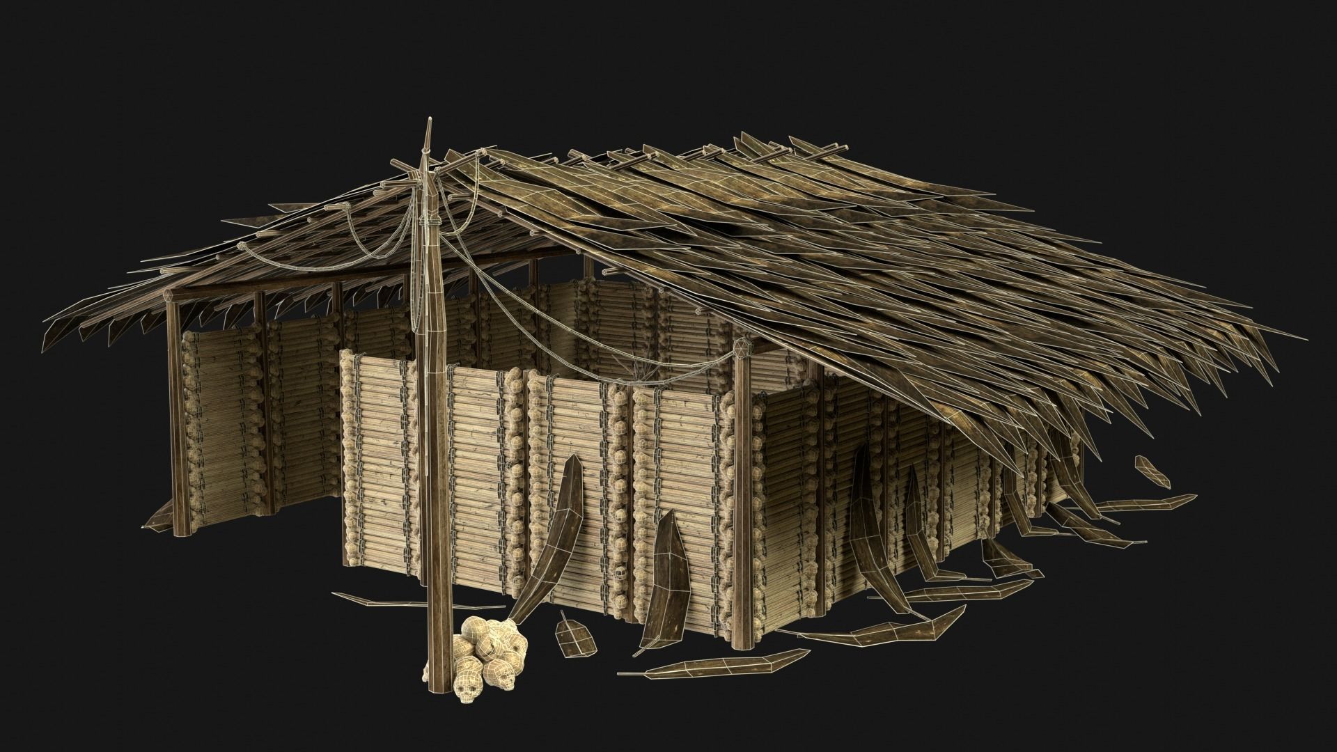 JUNGLE SWAMP SHAMAN HUT HOUSE TENT SHELTER AAA COLLECTION Low-poly 3D model_36