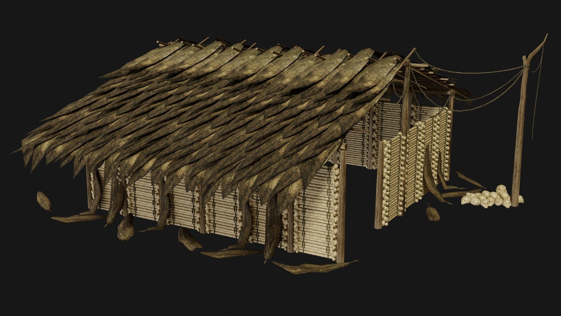 JUNGLE SWAMP SHAMAN HUT HOUSE TENT SHELTER AAA COLLECTION Low-poly 3D model_35