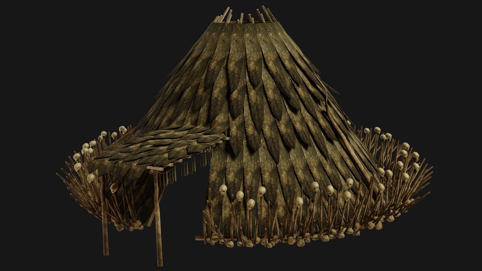 JUNGLE SWAMP SHAMAN HUT HOUSE TENT SHELTER AAA COLLECTION Low-poly 3D model_21