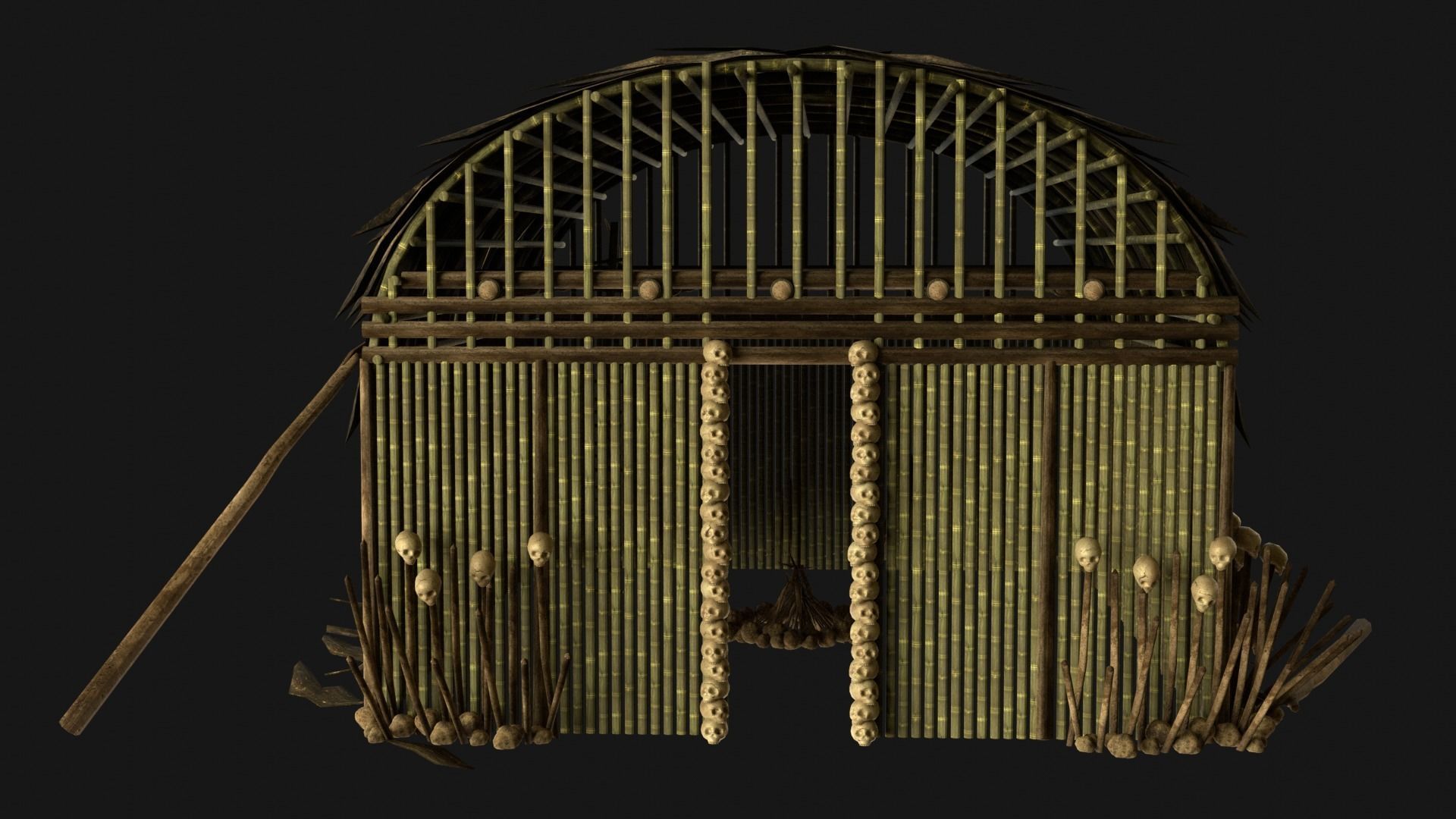 JUNGLE SWAMP SHAMAN HUT HOUSE TENT SHELTER AAA COLLECTION Low-poly 3D model_18