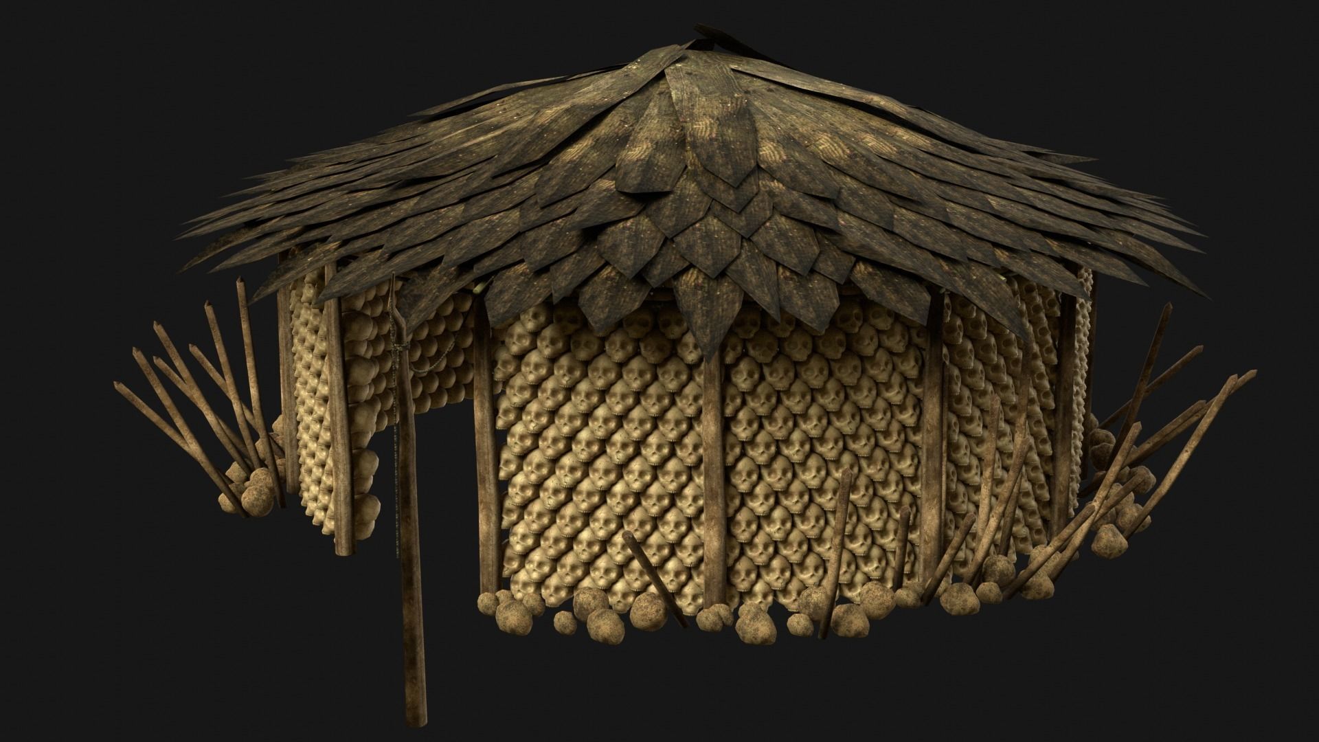 JUNGLE SWAMP SHAMAN HUT HOUSE TENT SHELTER AAA COLLECTION Low-poly 3D model_5