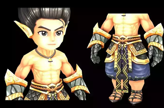 Child Fighter Character 3d Low poly Low-poly 3D model