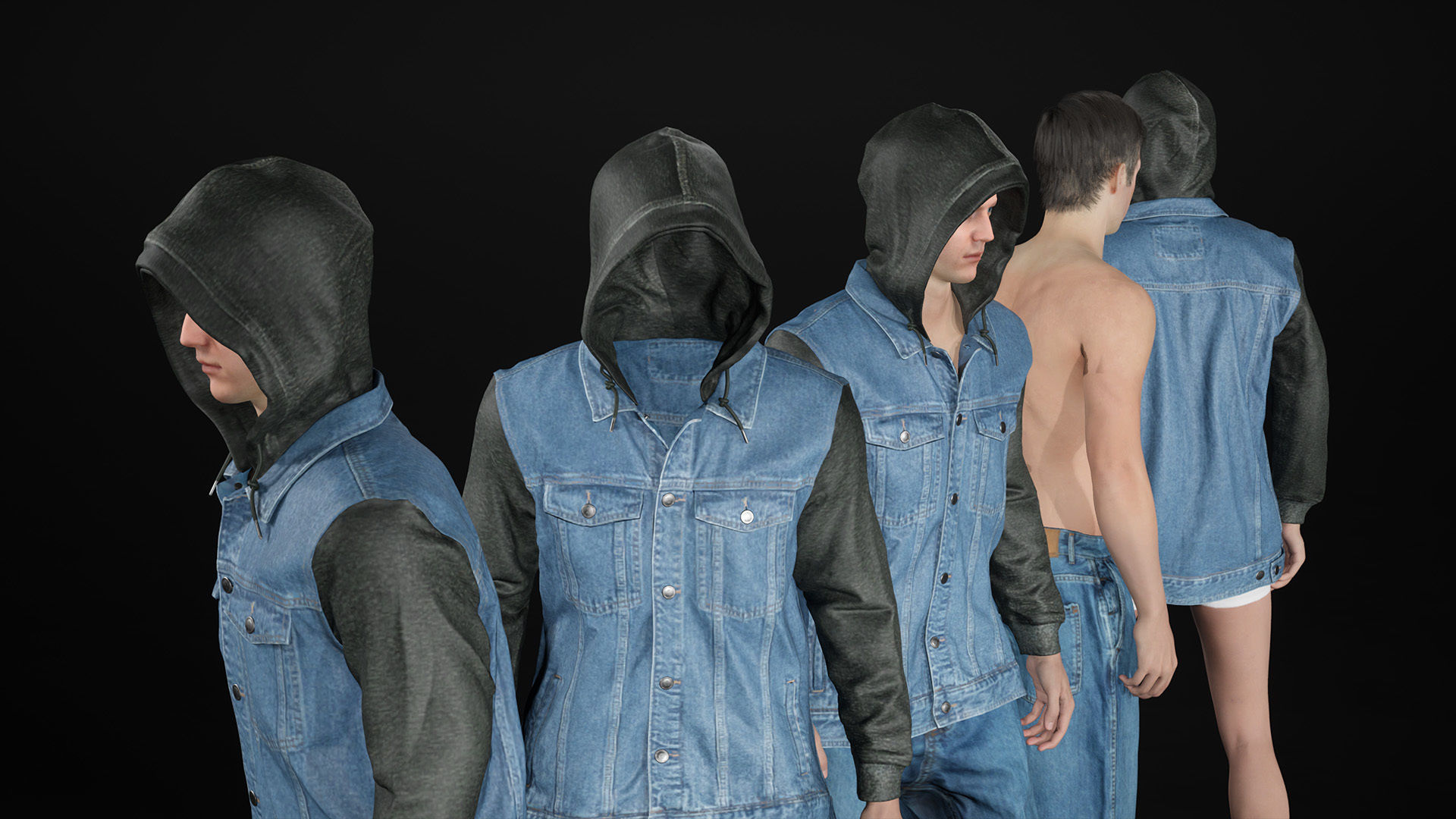 Man - Autumn Outfit 12 - Modular - Rigged Low-poly 3D model_19