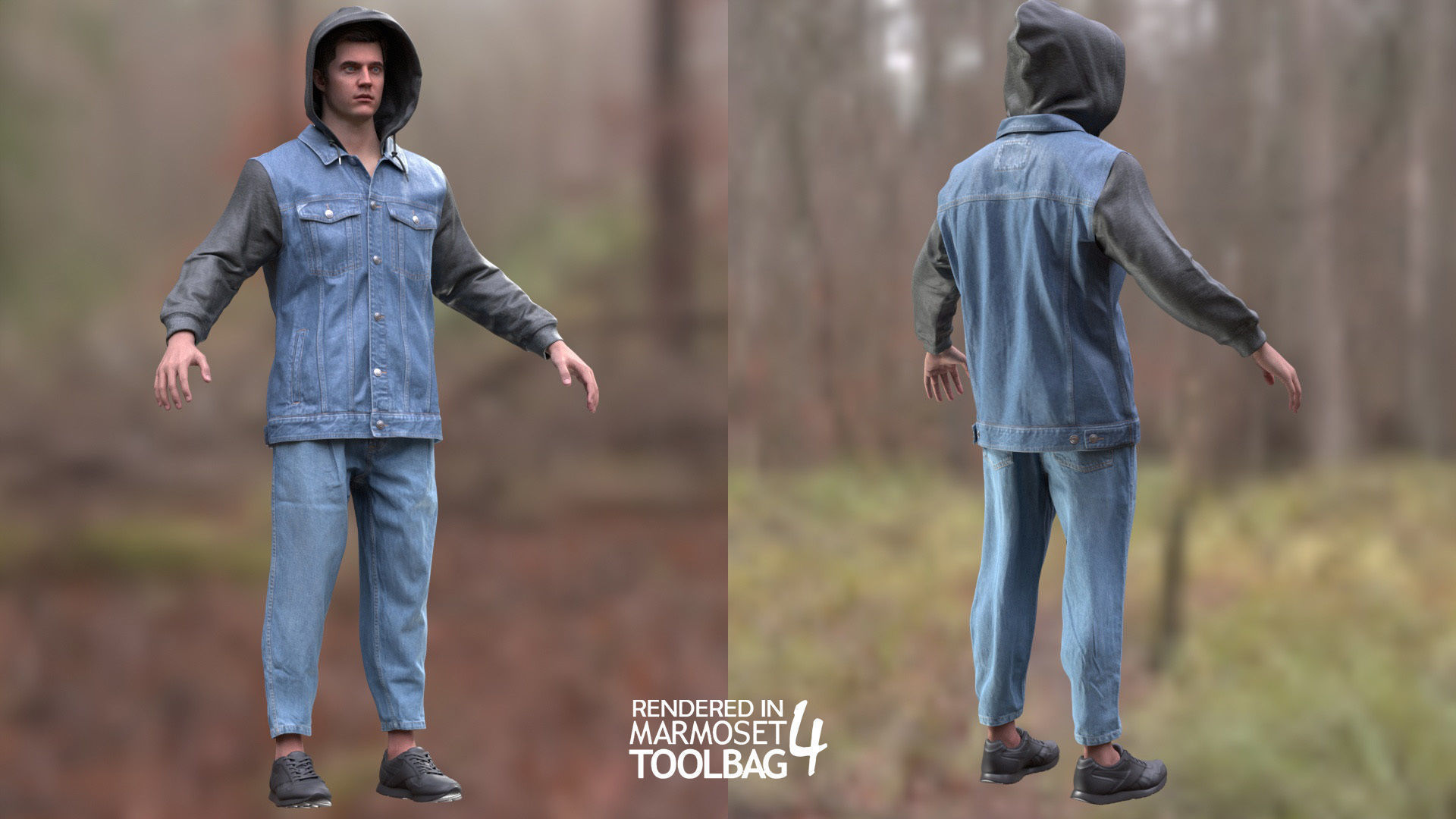 Man - Autumn Outfit 12 - Modular - Rigged Low-poly 3D model_9