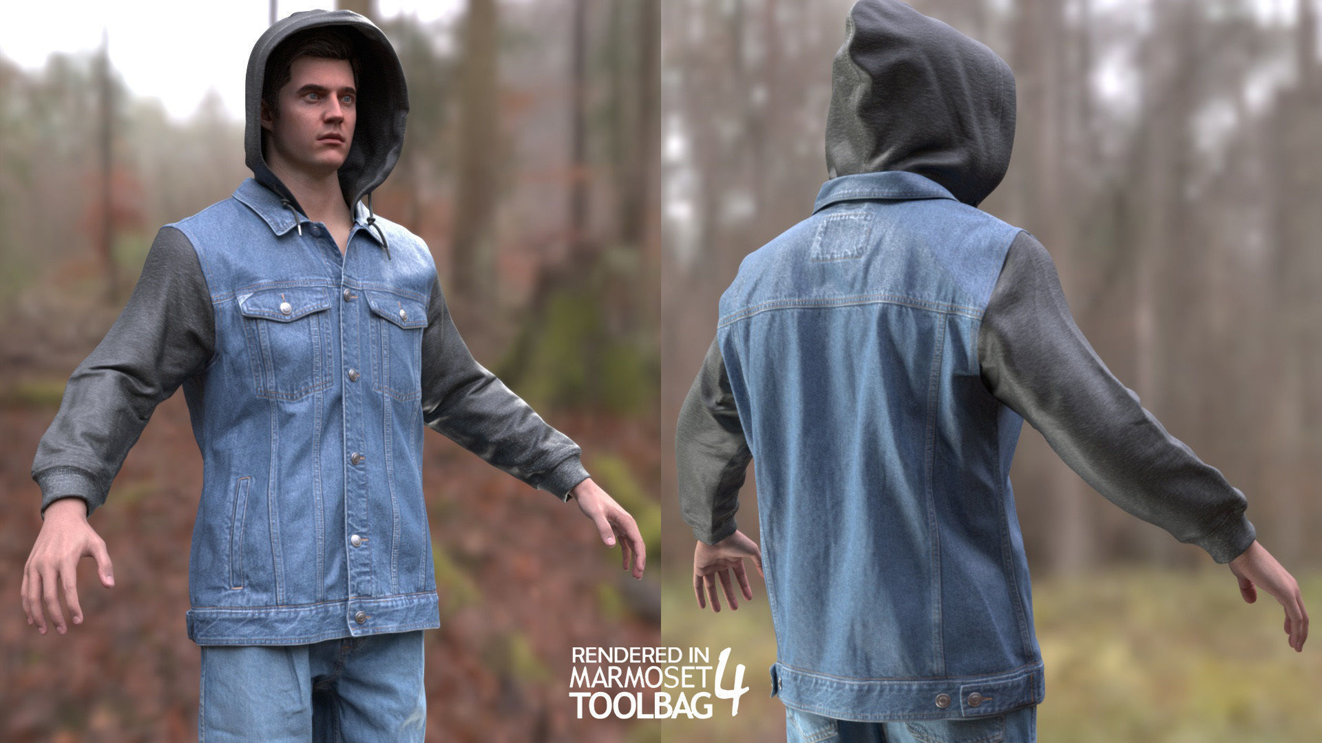 Man - Autumn Outfit 12 - Modular - Rigged Low-poly 3D model_4
