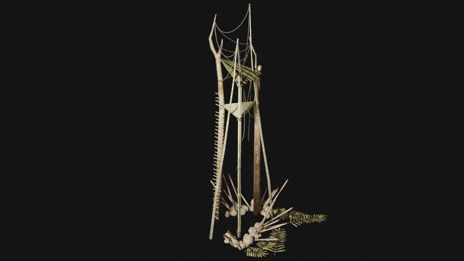 JUNGLE SWAMP WATCHTOWER SCOUT HUNTER TOWER AAA COLLECTION Low-poly 3D model_26