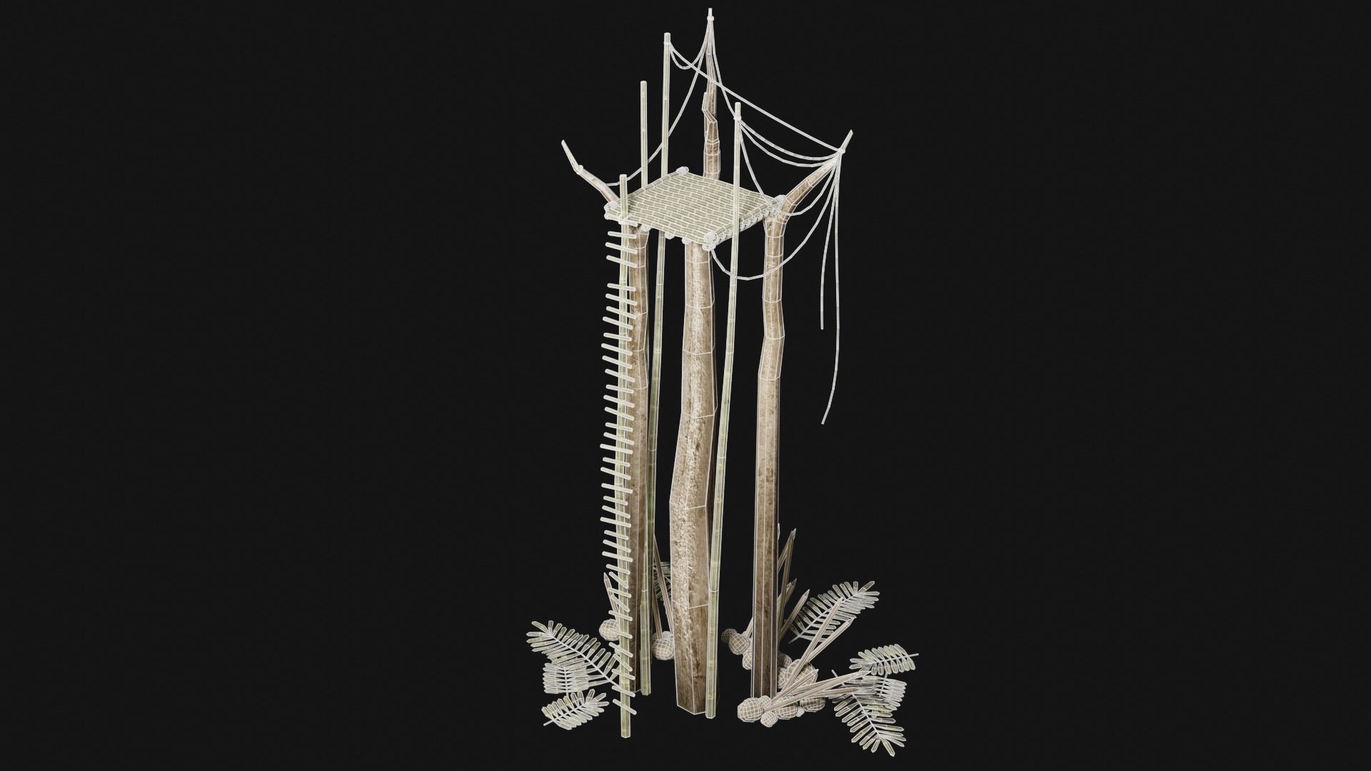 JUNGLE SWAMP WATCHTOWER SCOUT HUNTER TOWER AAA COLLECTION Low-poly 3D model_8