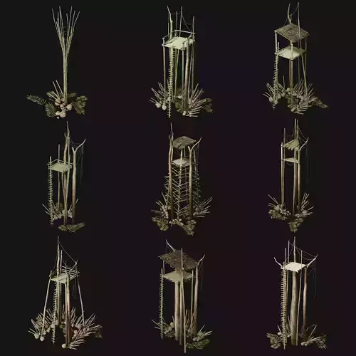 JUNGLE SWAMP WATCHTOWER SCOUT HUNTER TOWER AAA COLLECTION Low-poly 3D model