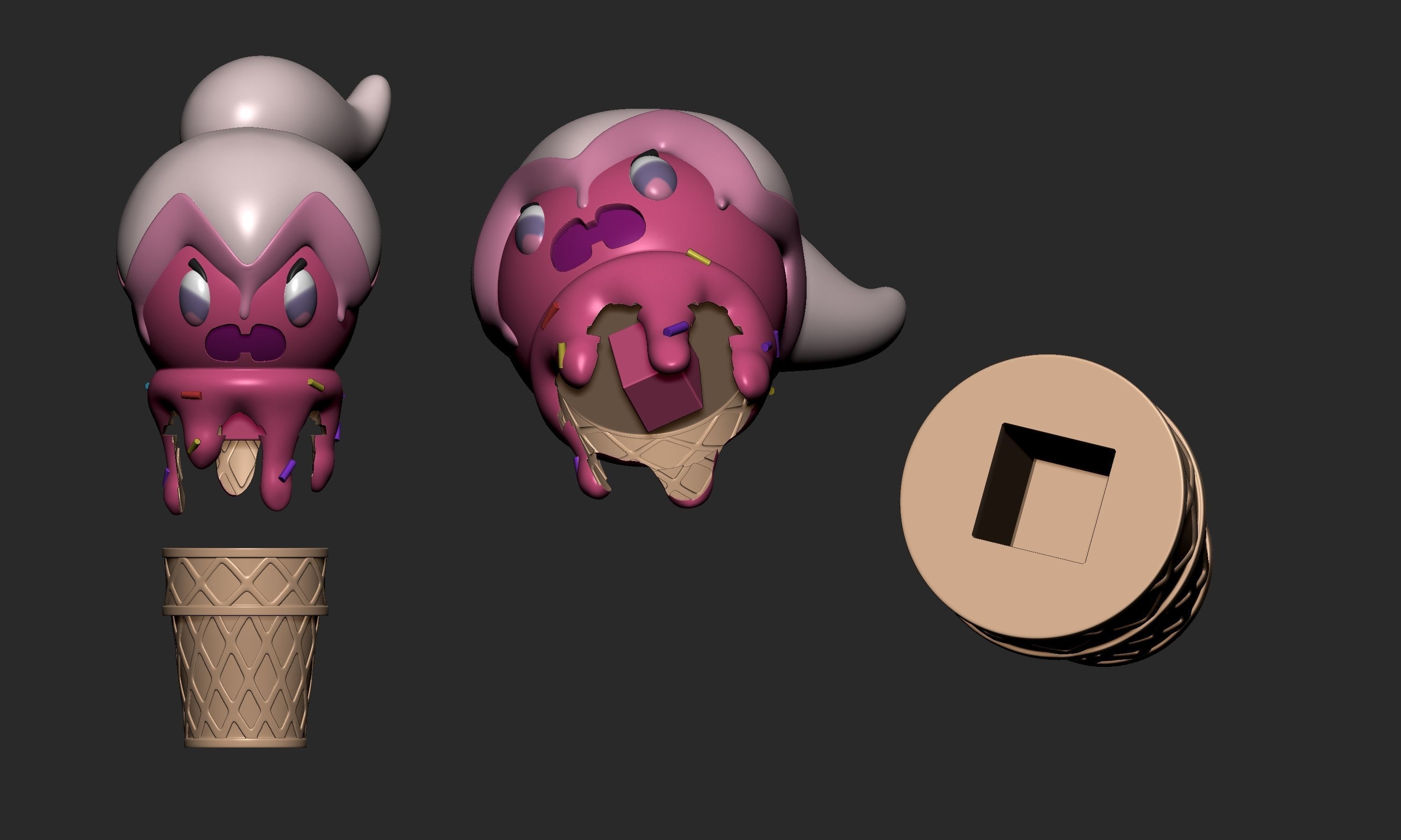 Pokemon - Ice Cream Tinkatuff  3D print model_9