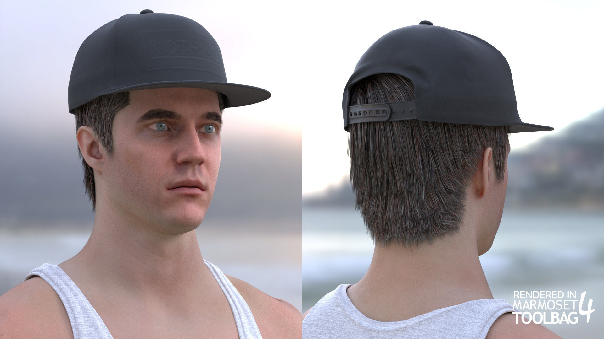 Man - Summer outfit 11 - Modular - Rigged Low-poly 3D model_9