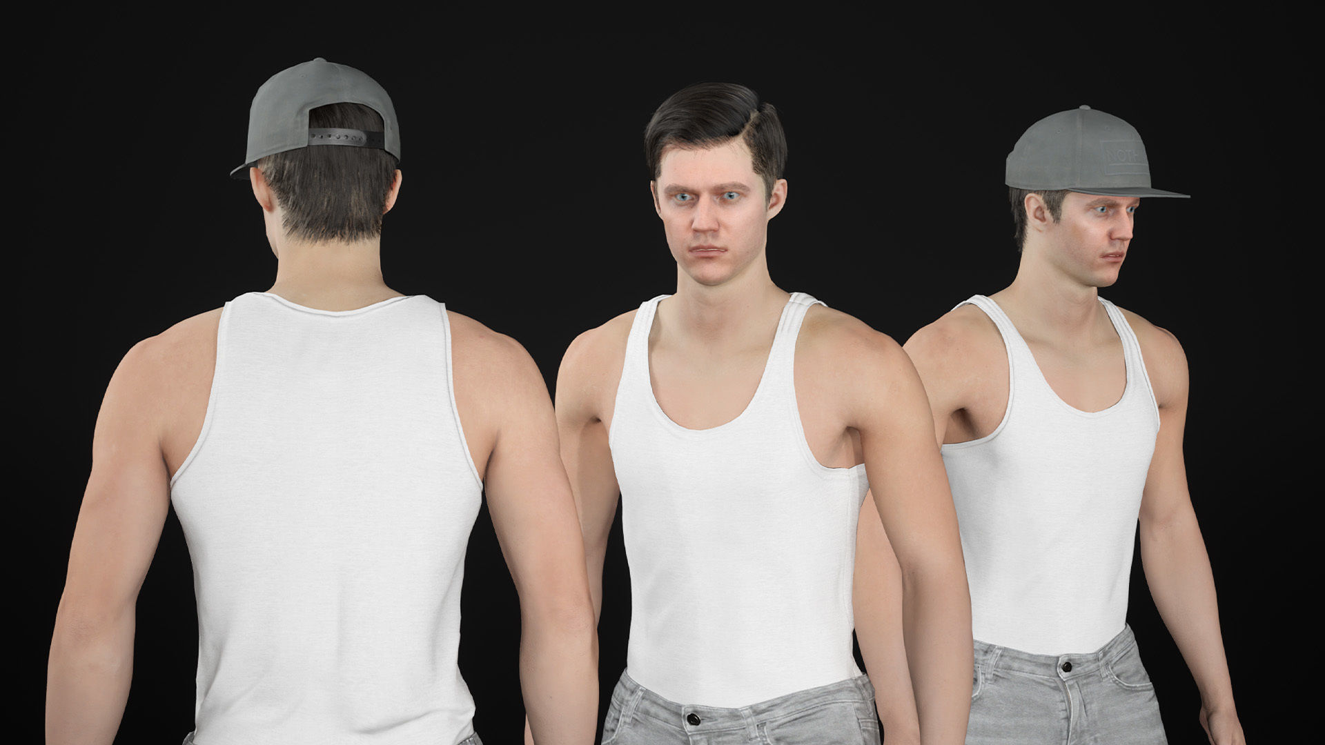 Man - Summer outfit 11 - Modular - Rigged Low-poly 3D model_20