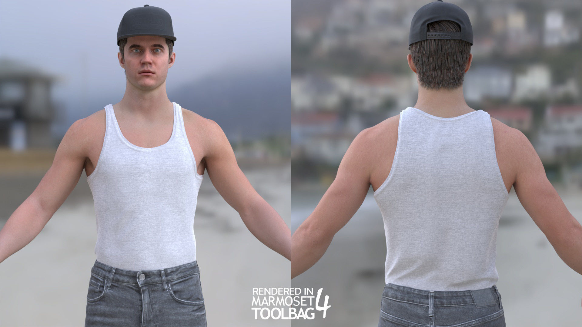 Man - Summer outfit 11 - Modular - Rigged Low-poly 3D model_14