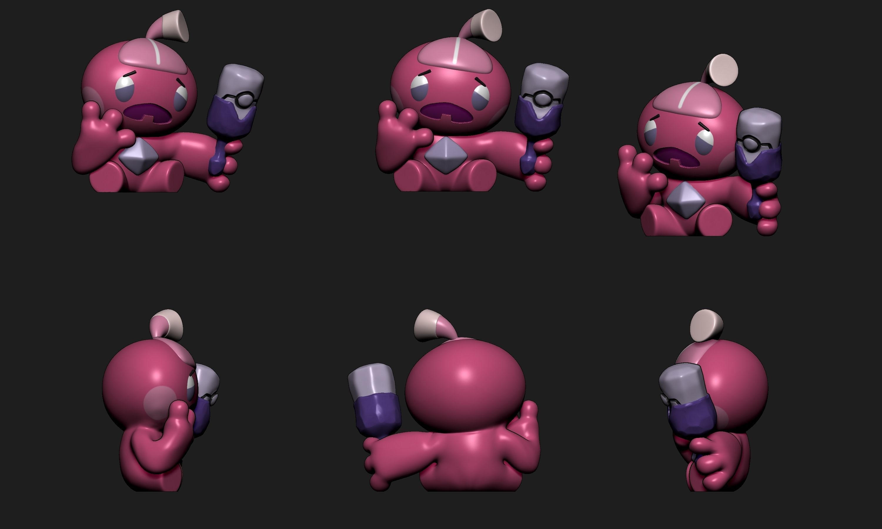 Pokemon - Tinkatink Tinkatuff and Tinkaton with 2 poses 3D print model_4