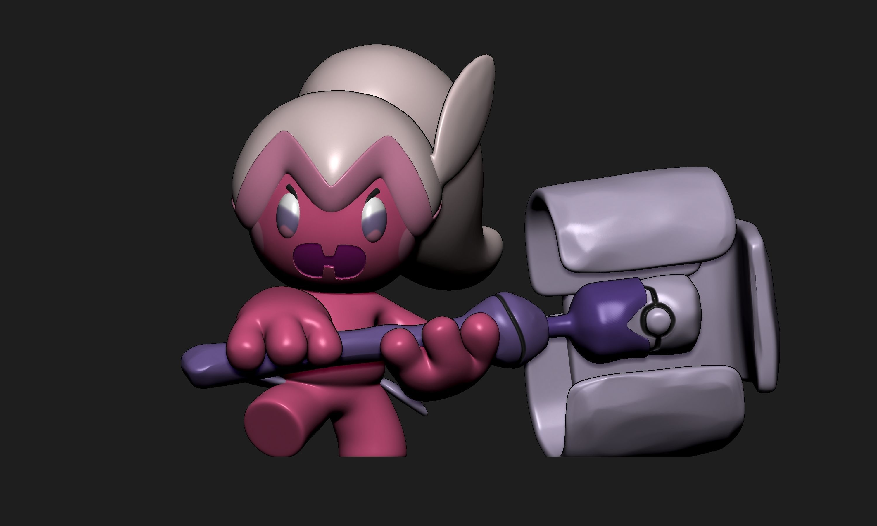 Pokemon - Tinkatink Tinkatuff and Tinkaton with 2 poses 3D print model_8