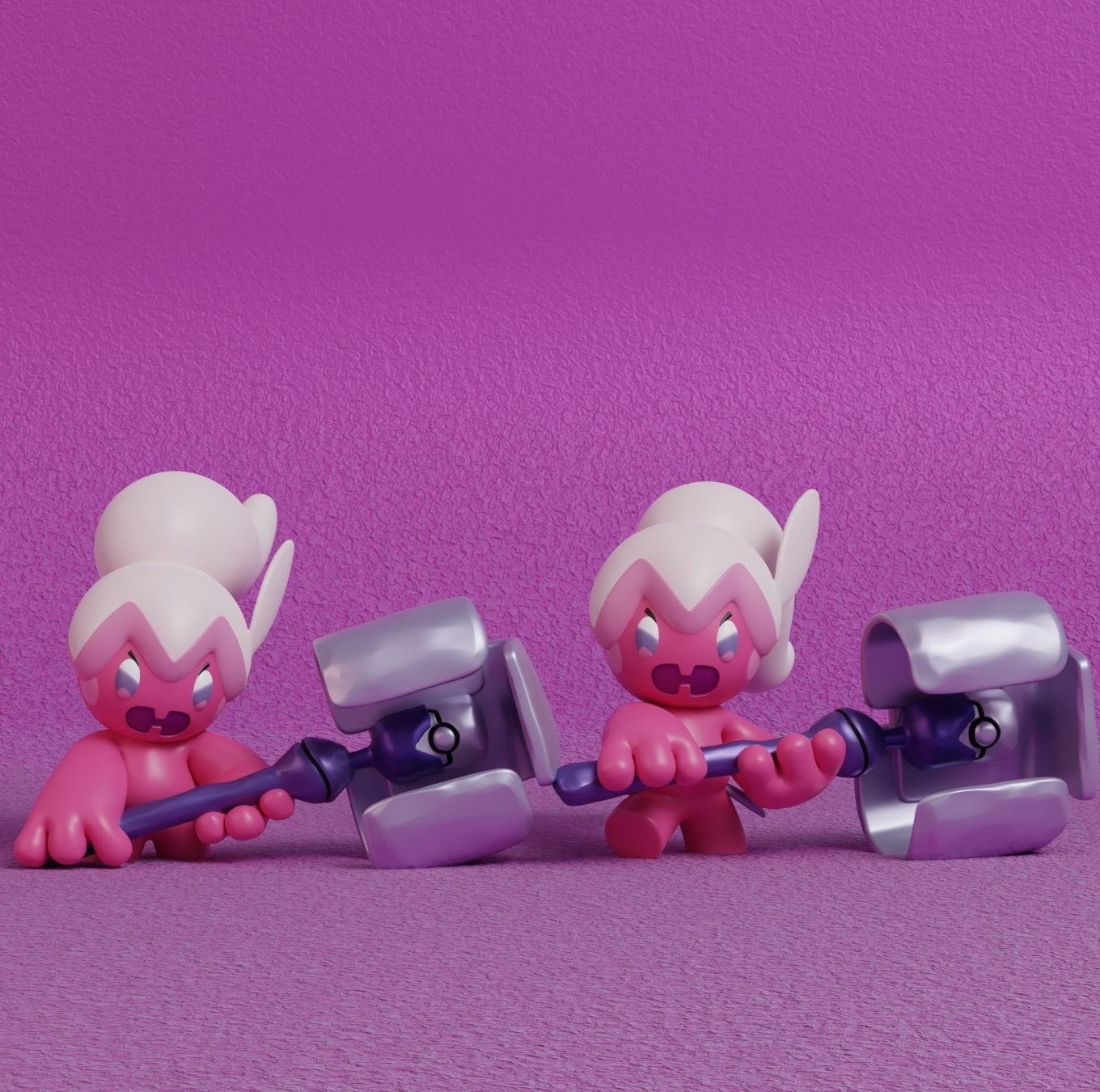 Pokemon - Tinkatink Tinkatuff and Tinkaton with 2 poses 3D print model_7