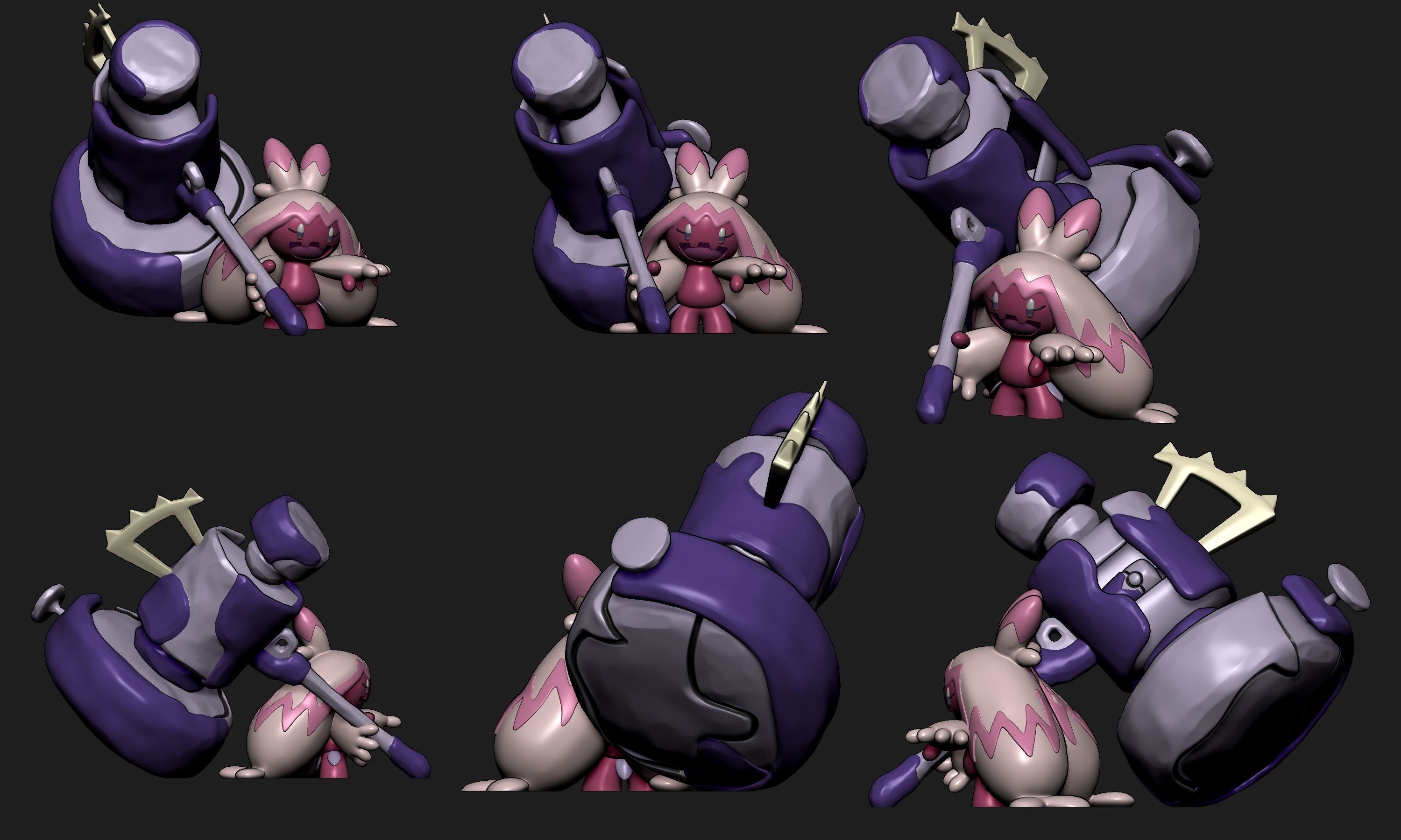 Pokemon - Tinkatink Tinkatuff and Tinkaton with 2 poses 3D print model_14