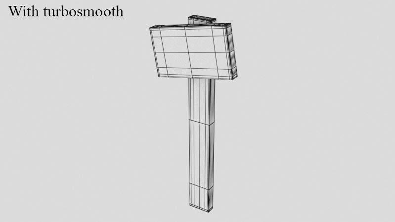 Wooden Danger Sign Low-poly 3D model_6