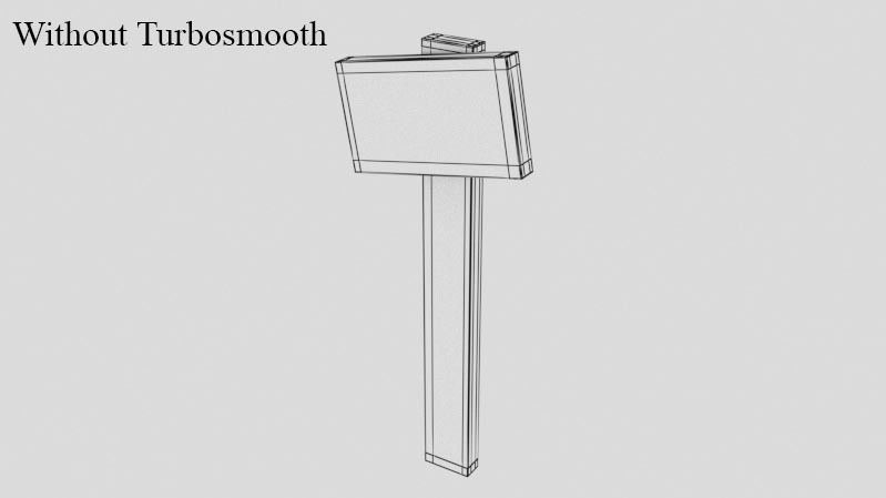 Wooden Danger Sign Low-poly 3D model_5