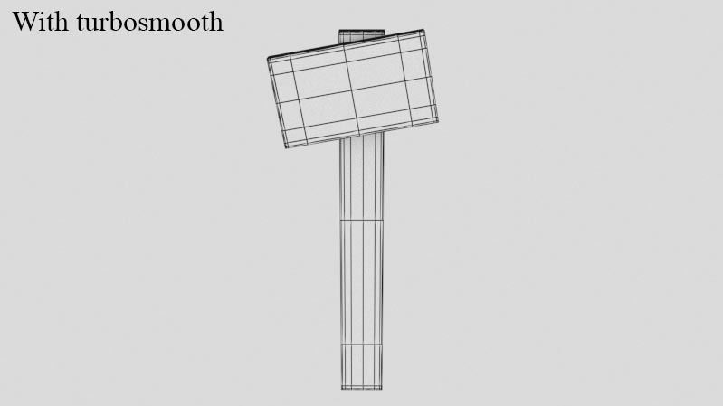 Wooden Danger Sign Low-poly 3D model_3