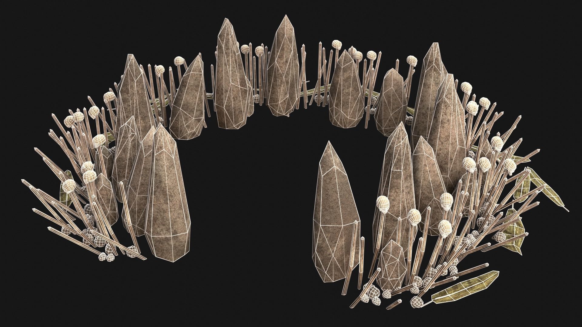 CULT SACRIFICE PLACE JUNGLE SWAMP TRIBE TRIBAL AAA COLLECTION Low-poly 3D model_4