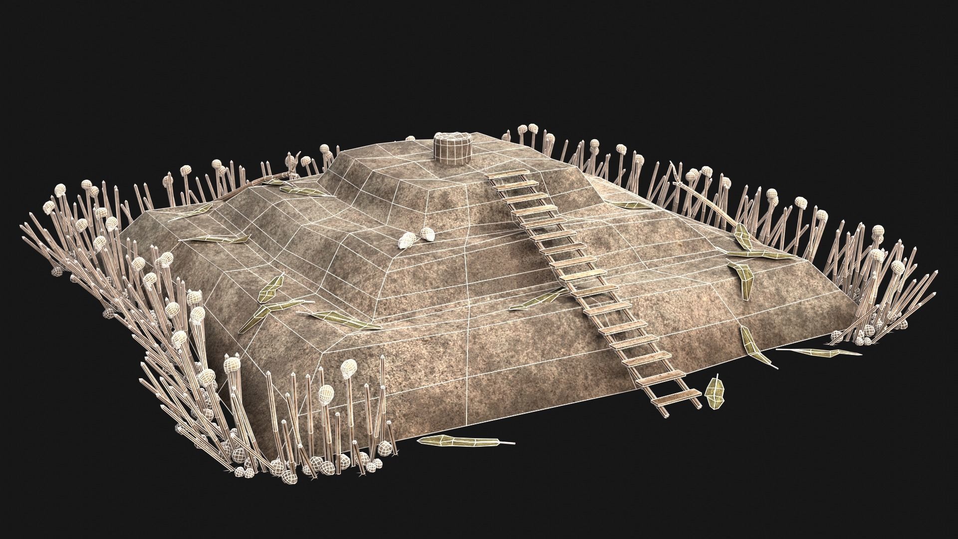 CULT SACRIFICE PLACE JUNGLE SWAMP TRIBE TRIBAL AAA COLLECTION Low-poly 3D model_32