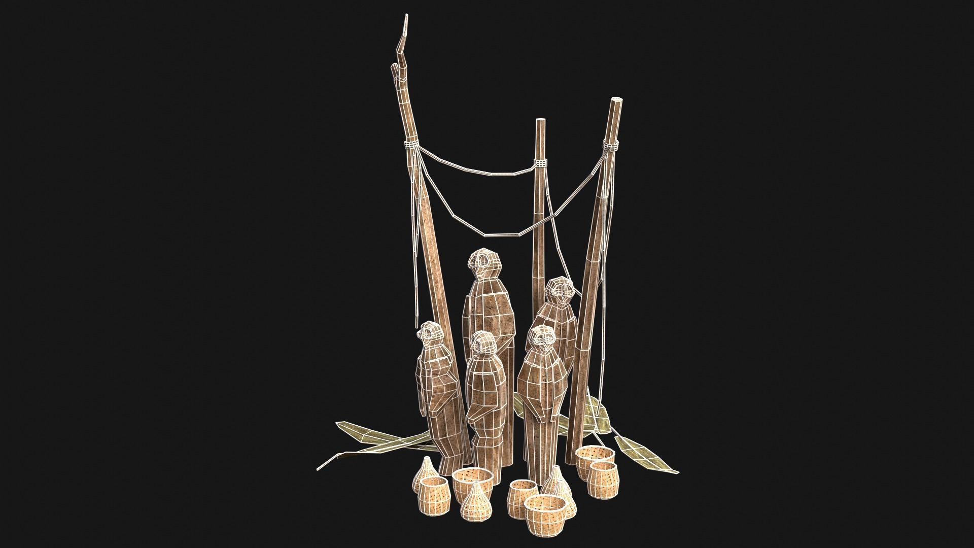 CULT SACRIFICE PLACE JUNGLE SWAMP TRIBE TRIBAL AAA COLLECTION Low-poly 3D model_20