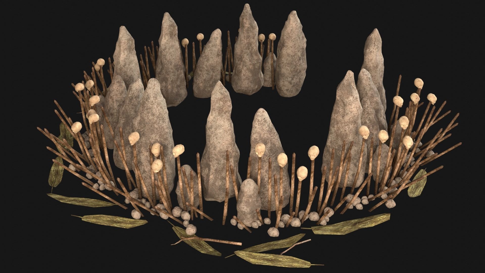 CULT SACRIFICE PLACE JUNGLE SWAMP TRIBE TRIBAL AAA COLLECTION Low-poly 3D model_3