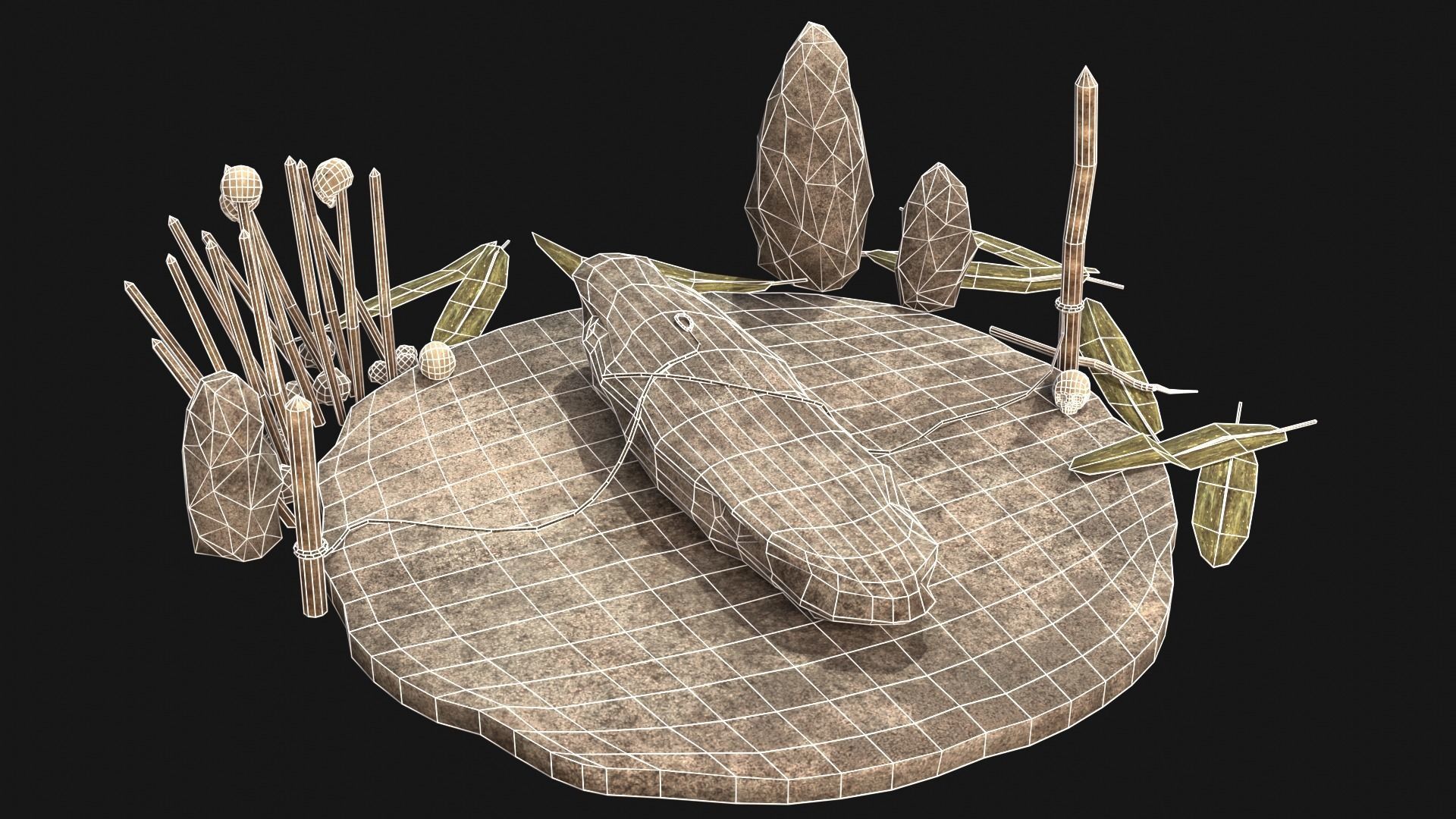 CULT SACRIFICE PLACE JUNGLE SWAMP TRIBE TRIBAL AAA COLLECTION Low-poly 3D model_8