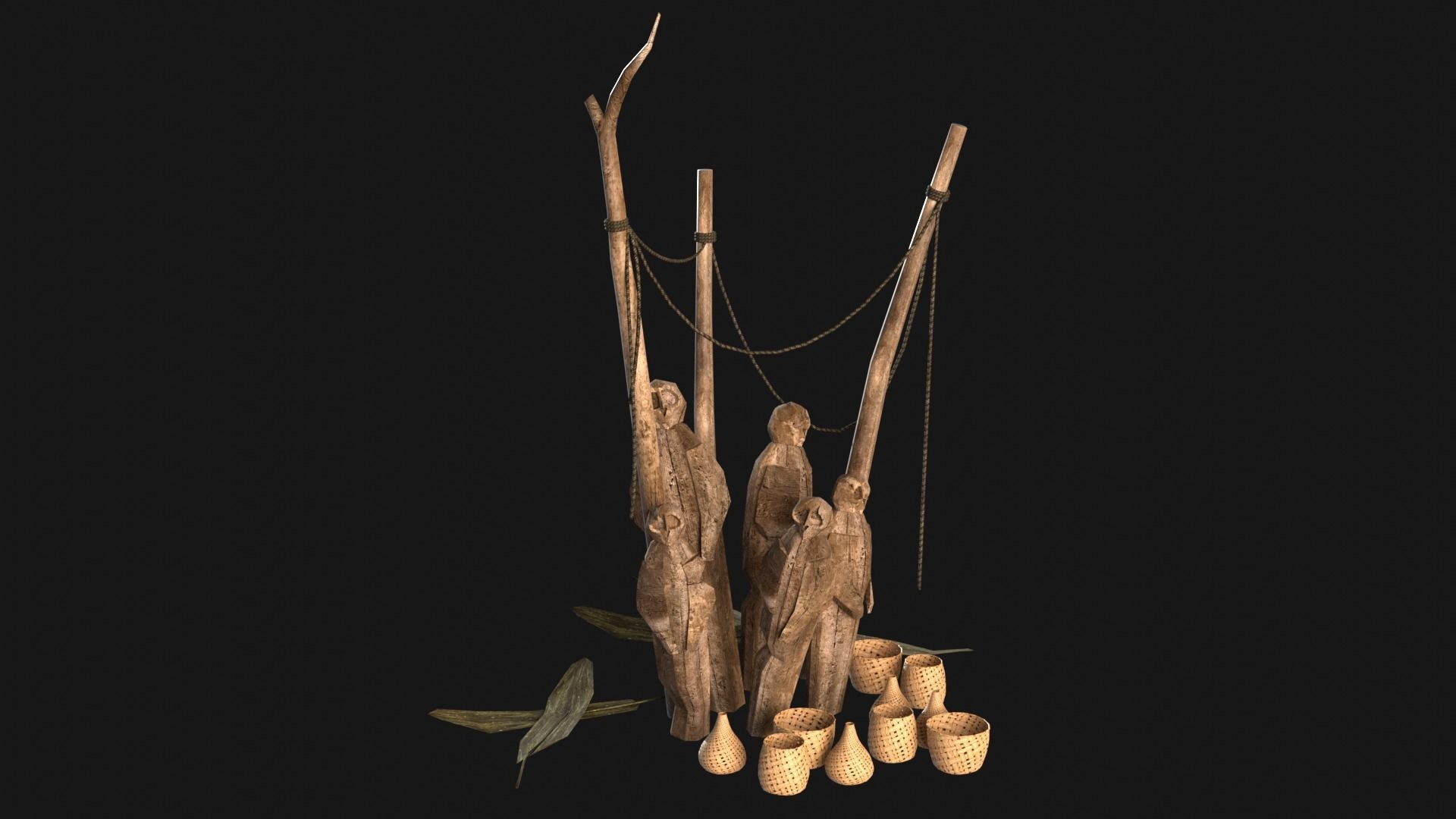CULT SACRIFICE PLACE JUNGLE SWAMP TRIBE TRIBAL AAA COLLECTION Low-poly 3D model_18