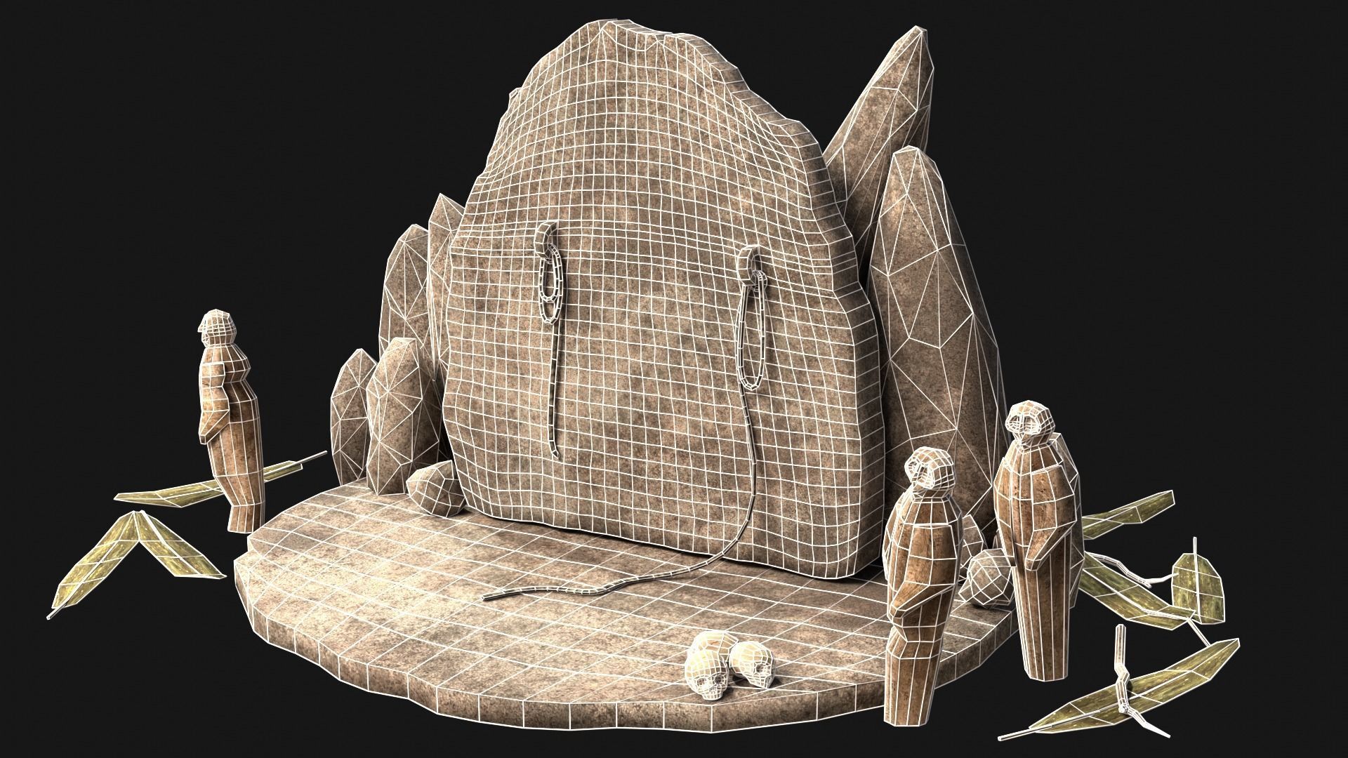 CULT SACRIFICE PLACE JUNGLE SWAMP TRIBE TRIBAL AAA COLLECTION Low-poly 3D model_24