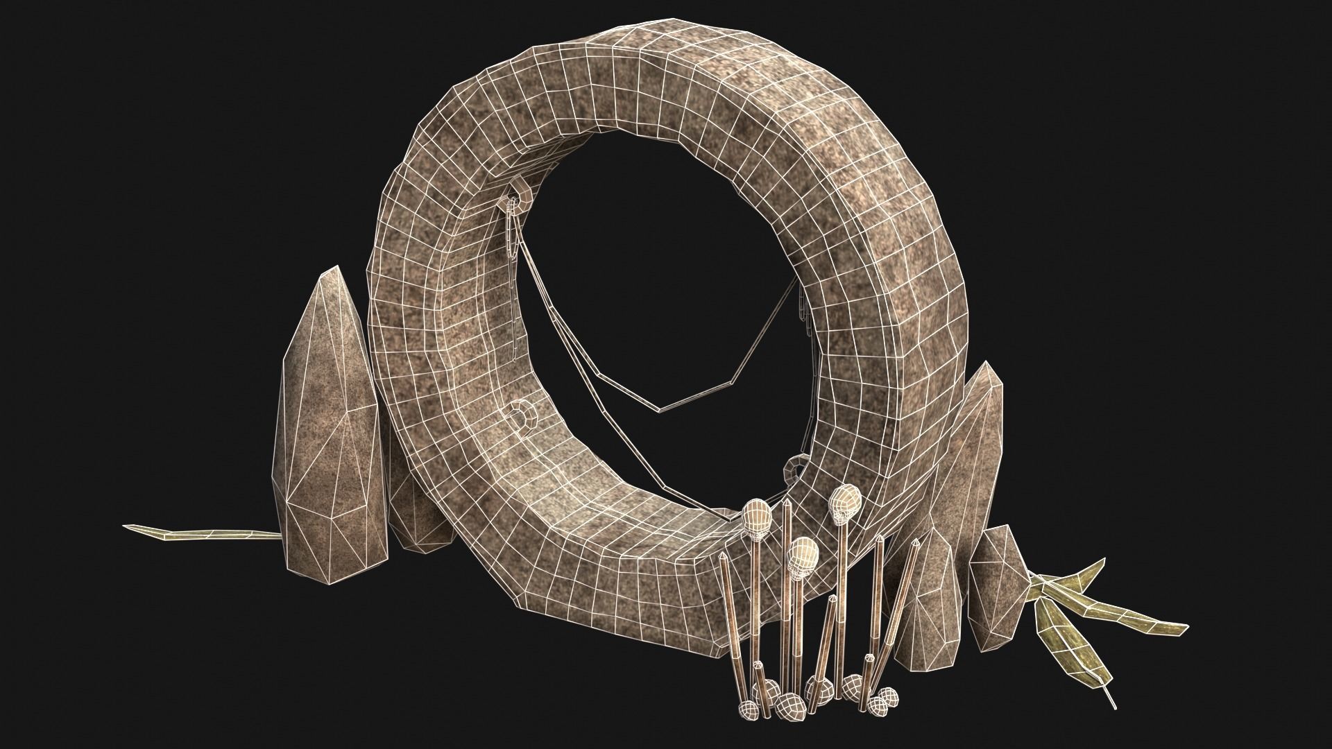 CULT SACRIFICE PLACE JUNGLE SWAMP TRIBE TRIBAL AAA COLLECTION Low-poly 3D model_36