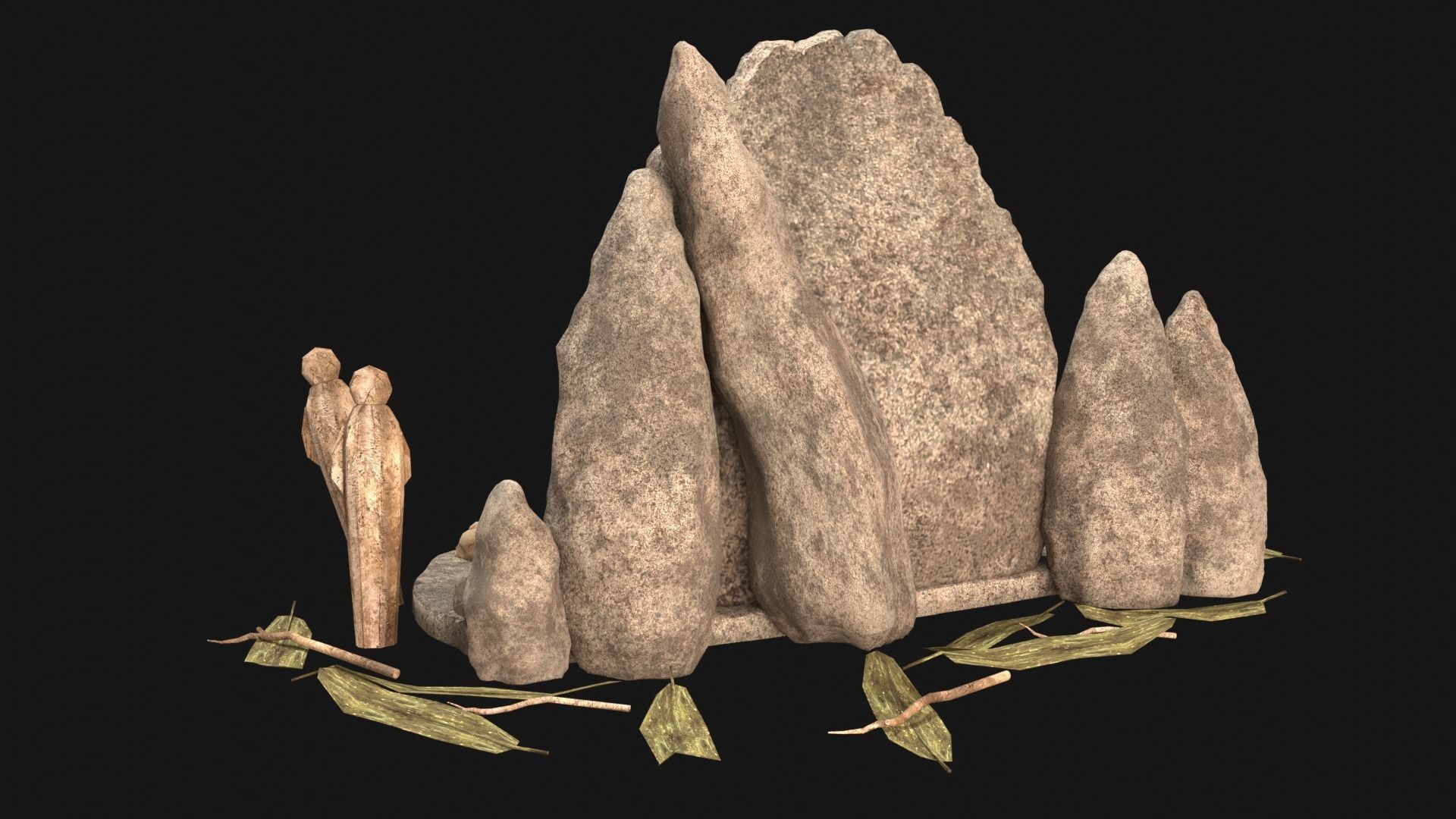 CULT SACRIFICE PLACE JUNGLE SWAMP TRIBE TRIBAL AAA COLLECTION Low-poly 3D model_23