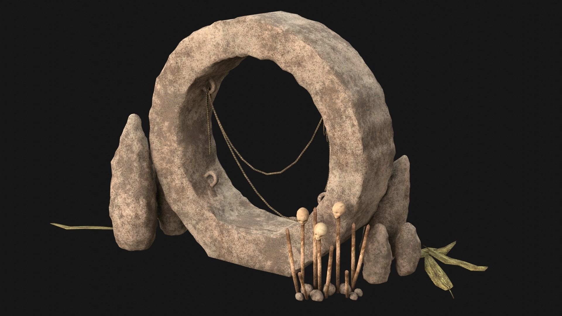 CULT SACRIFICE PLACE JUNGLE SWAMP TRIBE TRIBAL AAA COLLECTION Low-poly 3D model_33