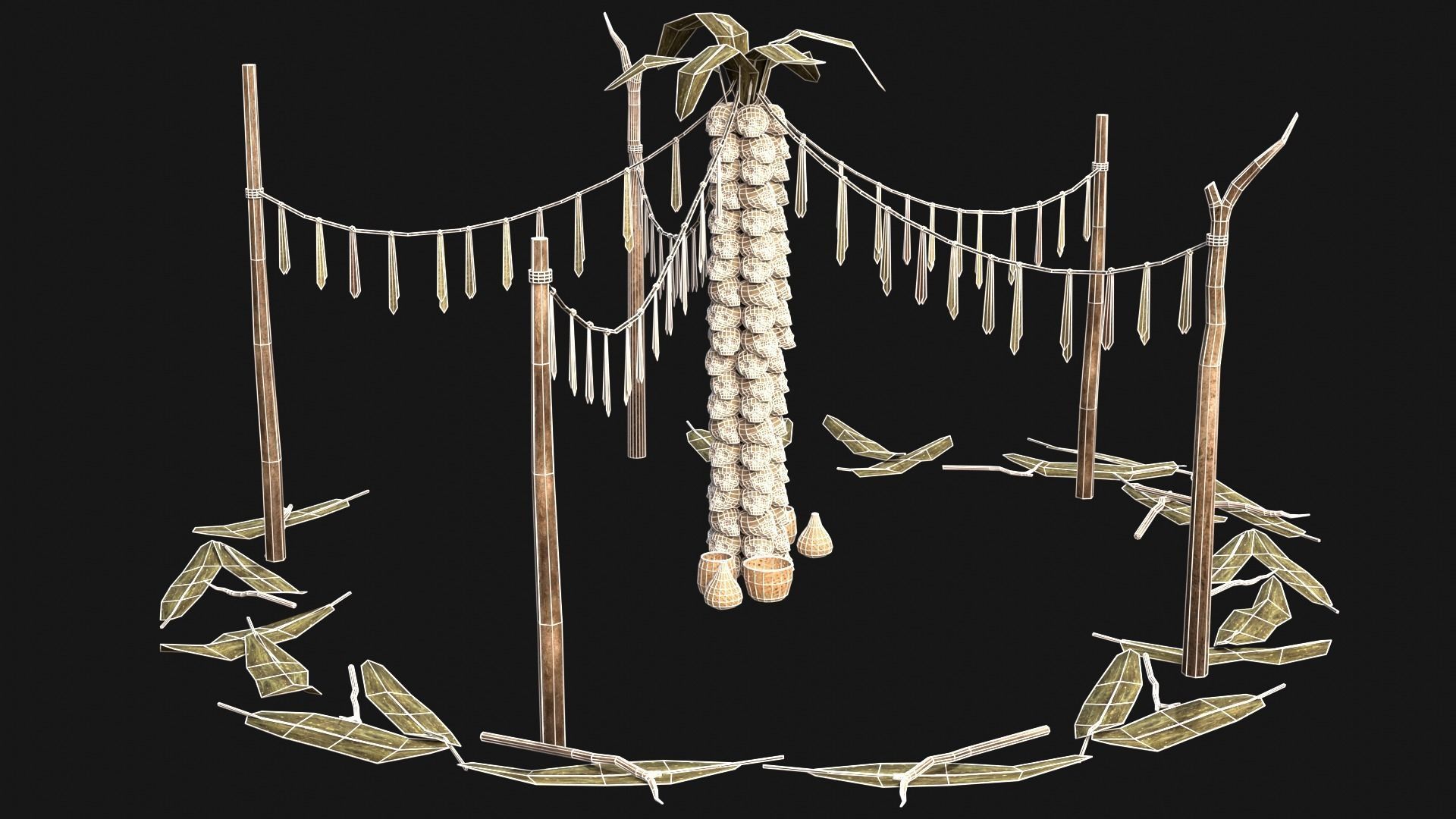 CULT SACRIFICE PLACE JUNGLE SWAMP TRIBE TRIBAL AAA COLLECTION Low-poly 3D model_16