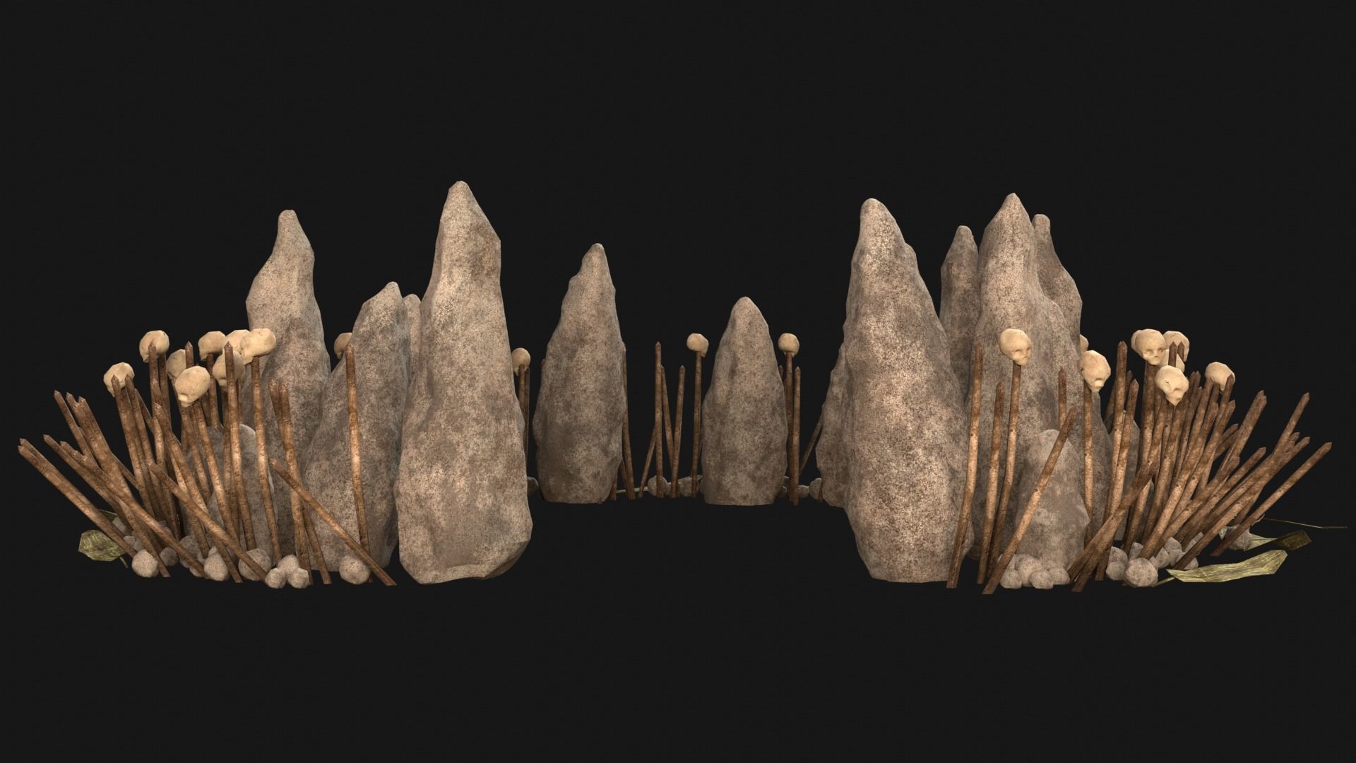 CULT SACRIFICE PLACE JUNGLE SWAMP TRIBE TRIBAL AAA COLLECTION Low-poly 3D model_2