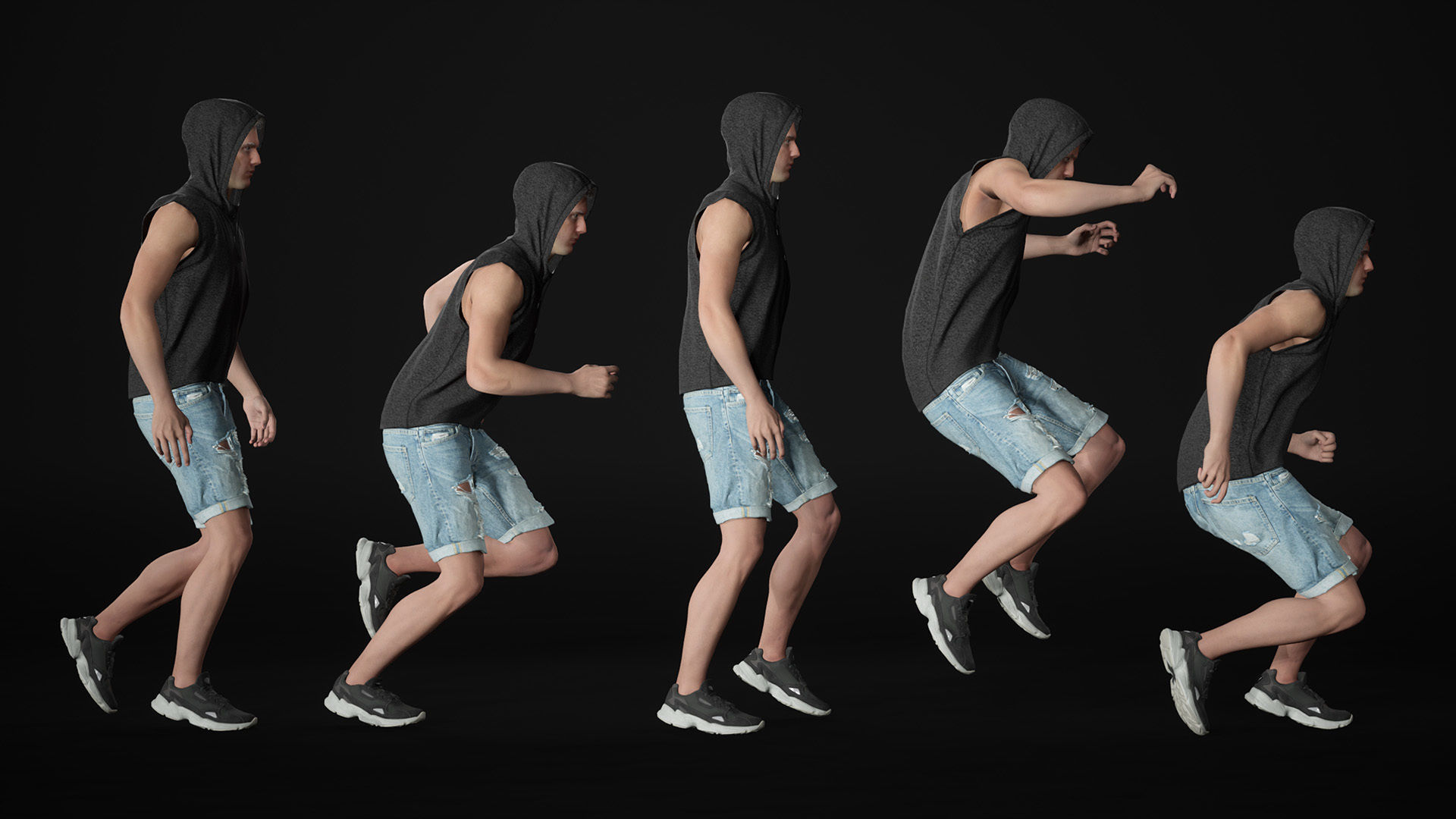 Man - Summer Outfit 12 - Modular - Rigged Low-poly 3D model_17