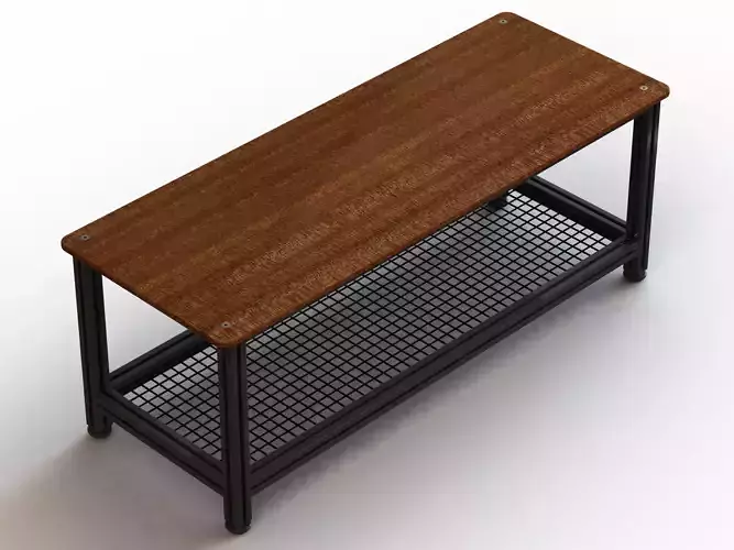 Aluminum Industrial Coffee Table 3D model