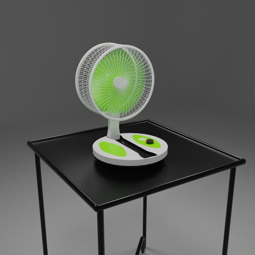 Antique plastic Table Fan 3D model 3D model_1