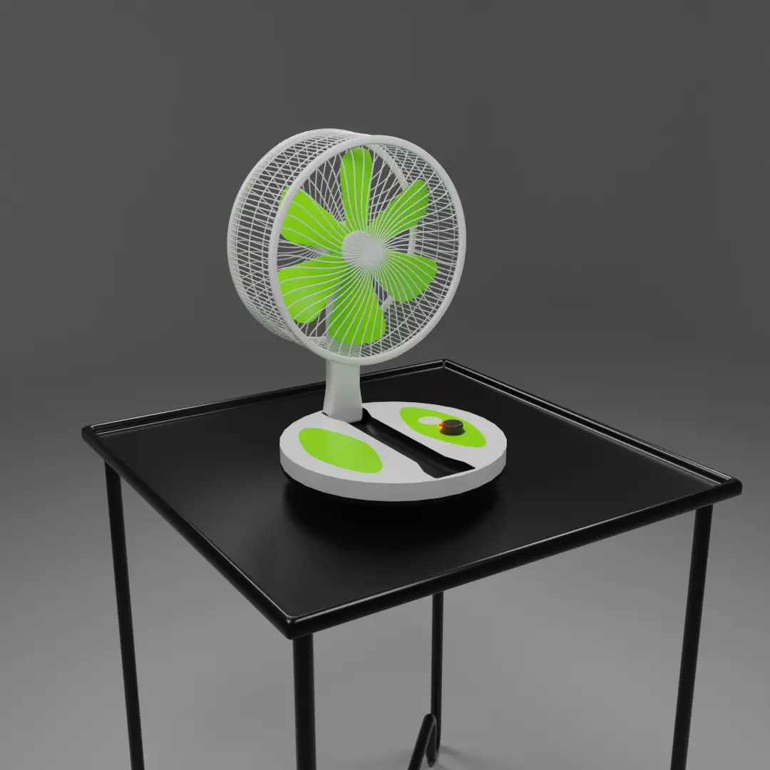 Antique plastic Table Fan 3D model 3D model_0